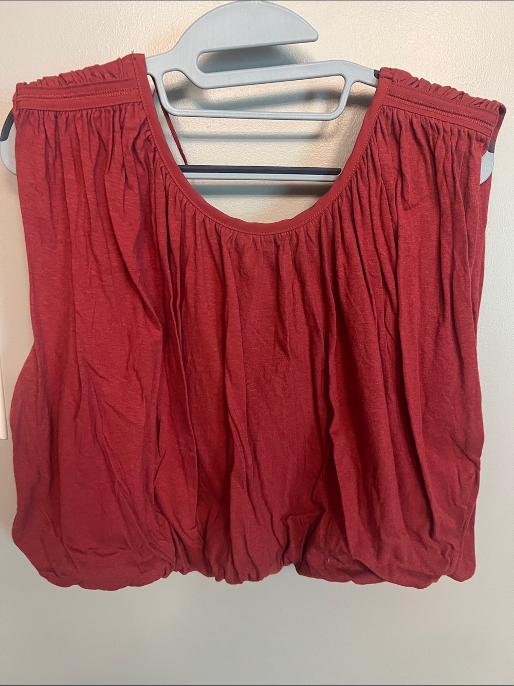 FP Movement by Free People Red Scoop-Neck Bubble Hem Tank